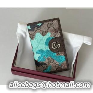 Affordable Price Gucci Long Card Case in Camouflage GG Fabric 834691 Blue 2026