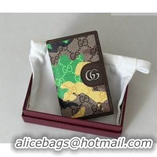 Buy Cheap Gucci Long Card Case in Camouflage GG Fabric 834691 Green/Yellow 2026