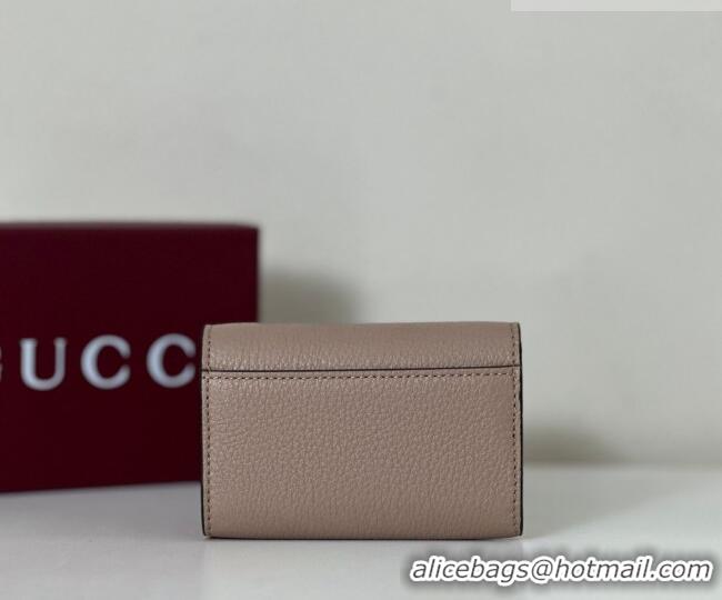 Promotional Gucci Softbit Leather card case with Half Horsebit 828148 Taupe 2026