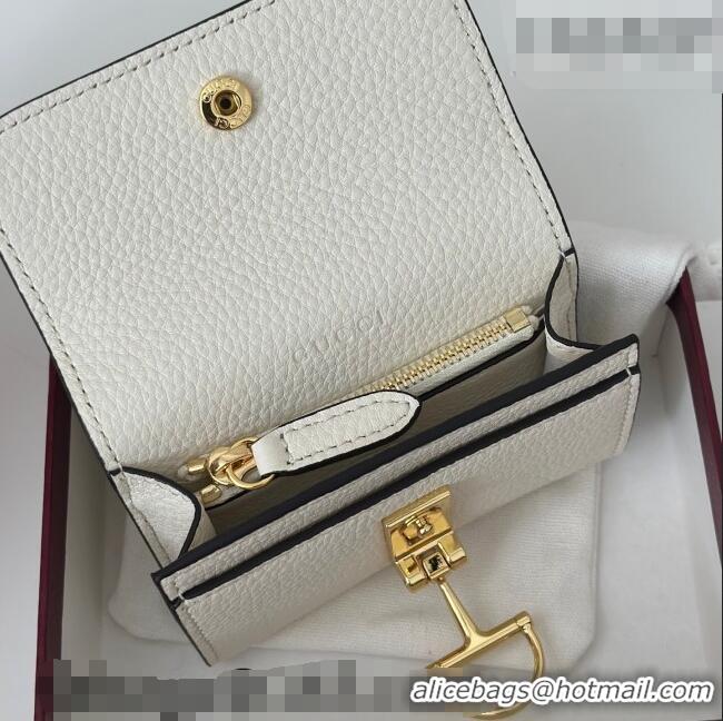 Best Quality Gucci Softbit Leather card case with Half Horsebit 828148 White 2026