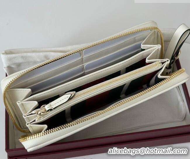 Super Quality Gucci GG Canvas Emblem Zip Around Wallet 819122 White 2026