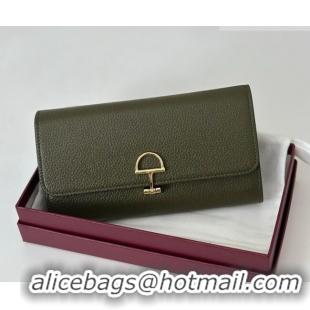 Best Quality Gucci Softbit Leather Continental Wallet with Half Horsebit 828147 Dark Green 2026