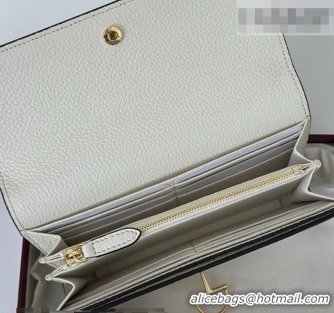 Promotional Gucci Softbit Leather Continental Wallet with Half Horsebit 828147 White 2026