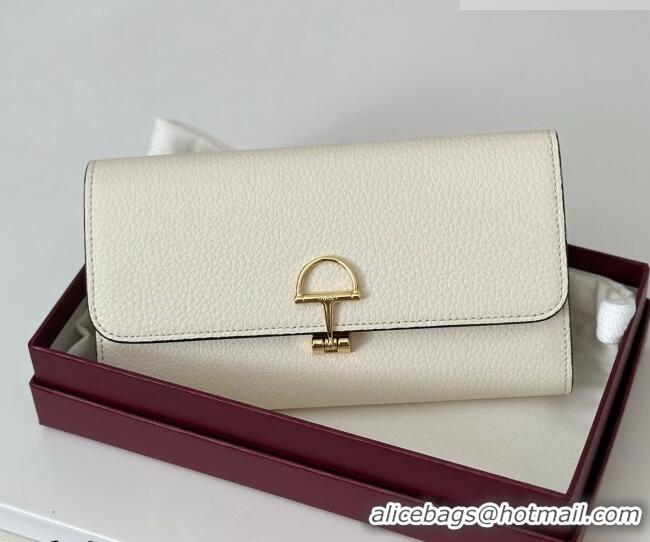 Promotional Gucci Softbit Leather Continental Wallet with Half Horsebit 828147 White 2026