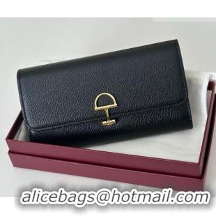 Luxury Cheap Gucci Softbit Leather Continental Wallet with Half Horsebit 828147 Black 2026