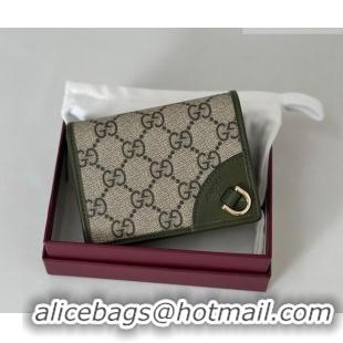 Grade Design Gucci GG Canvas Emblem Mini Wallet with Ring 820692 Dark Green 2026