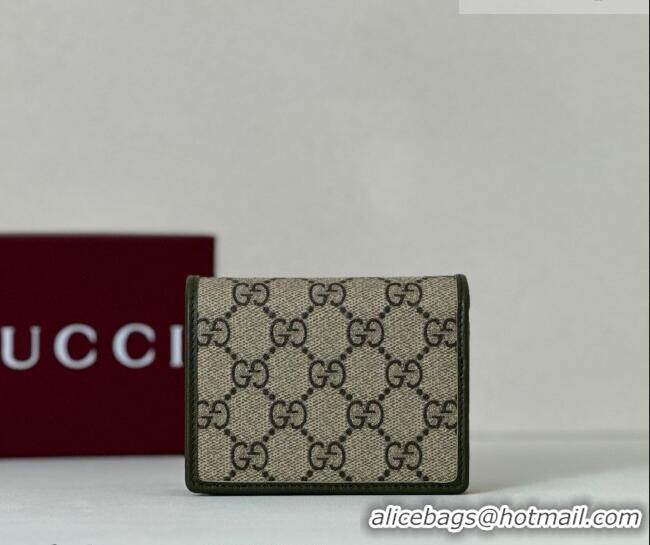 Grade Design Gucci GG Canvas Emblem Mini Wallet with Ring 820692 Dark Green 2026