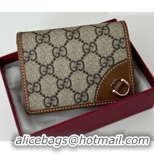 Trendy Design Gucci GG Canvas Emblem Mini Wallet with Ring 820692 Brown 2026