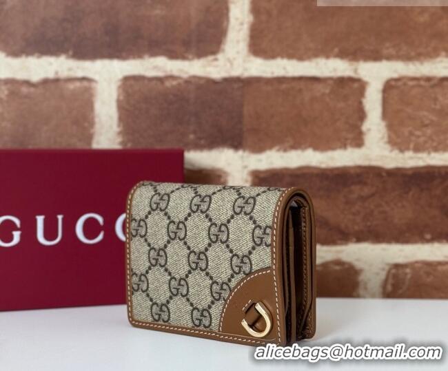 Trendy Design Gucci GG Canvas Emblem Mini Wallet with Ring 820692 Brown 2026