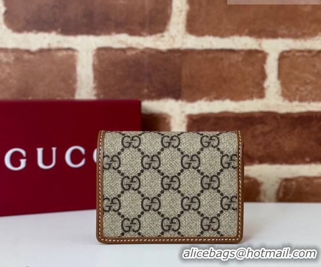 Trendy Design Gucci GG Canvas Emblem Mini Wallet with Ring 820692 Brown 2026