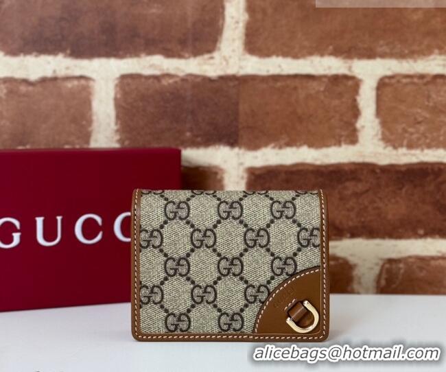 Trendy Design Gucci GG Canvas Emblem Mini Wallet with Ring 820692 Brown 2026