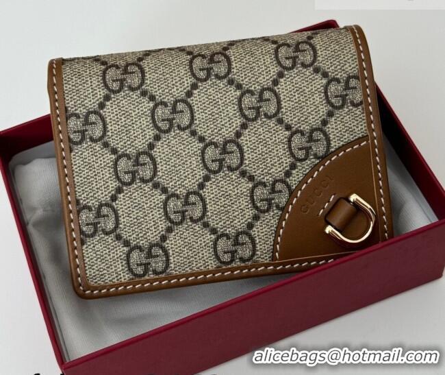 Trendy Design Gucci GG Canvas Emblem Mini Wallet with Ring 820692 Brown 2026