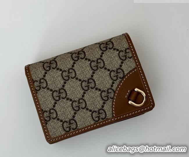 Trendy Design Gucci GG Canvas Emblem Mini Wallet with Ring 820692 Brown 2026