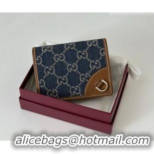 Shop Cheap Gucci GG Denim Emblem Mini Wallet with Ring 820692 Blue 2026