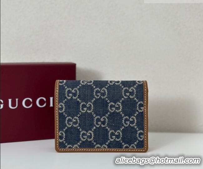 Shop Cheap Gucci GG Denim Emblem Mini Wallet with Ring 820692 Blue 2026