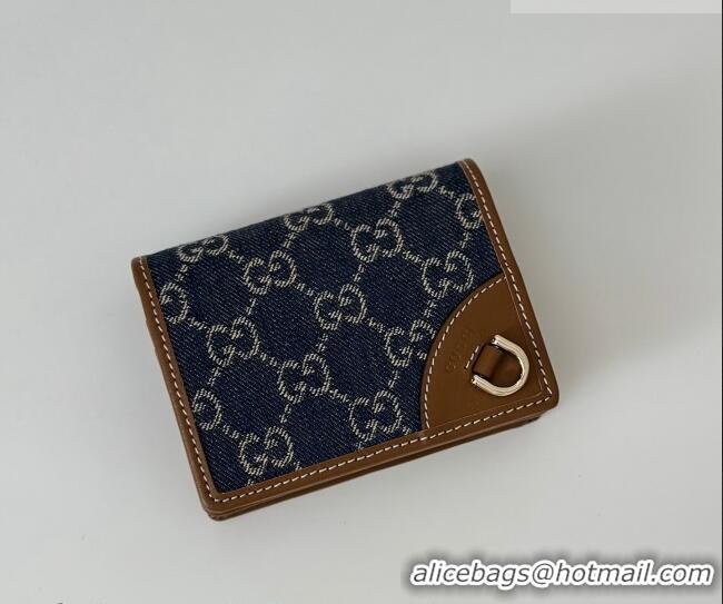 Shop Cheap Gucci GG Denim Emblem Mini Wallet with Ring 820692 Blue 2026