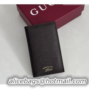 Top Quality Gucci Lira card case in Grainy Leather 867327 Dark Brown 2026