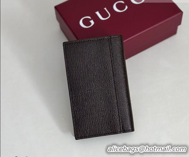 Top Quality Gucci Lira card case in Grainy Leather 867327 Dark Brown 2026