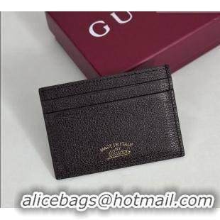 Best Quality Gucci Lira card case in Grainy Leather 867316 Dark Brown 2026