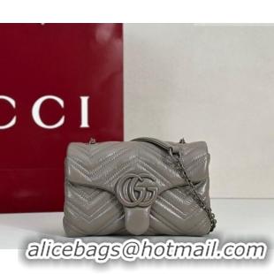 Top Quality Gucci GG Marmont Leather mini shoulder bag 856368 Grey 2026