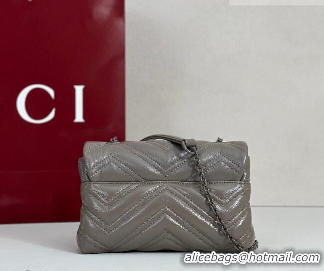 Top Quality Gucci GG Marmont Leather mini shoulder bag 856368 Grey 2026
