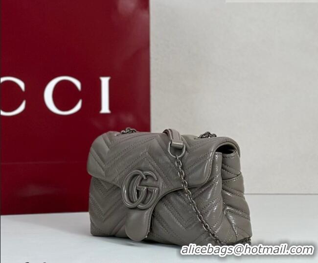 Top Quality Gucci GG Marmont Leather mini shoulder bag 856368 Grey 2026