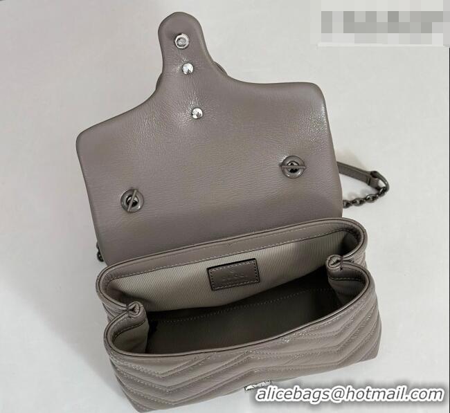 Top Quality Gucci GG Marmont Leather mini shoulder bag 856368 Grey 2026