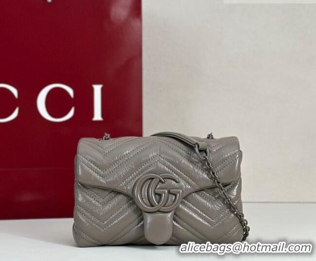 Top Quality Gucci GG Marmont Leather mini shoulder bag 856368 Grey 2026