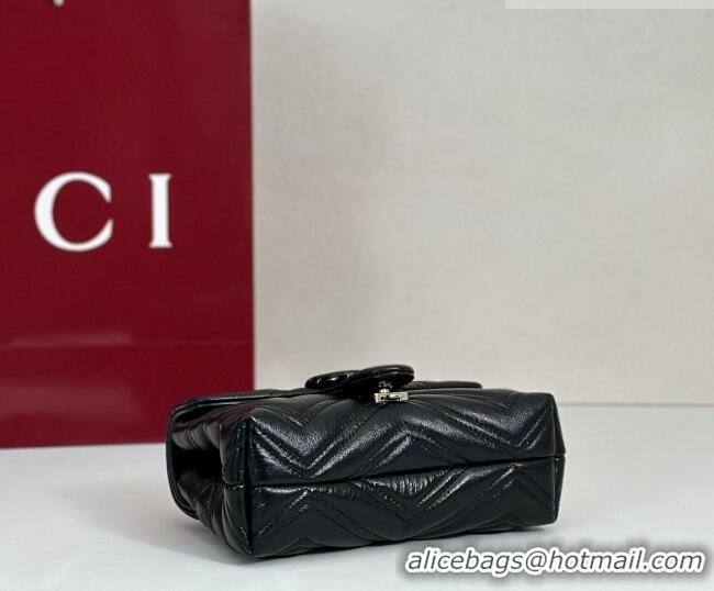 Buy Discount Gucci GG Marmont Leather mini shoulder bag 856368 Black 2026