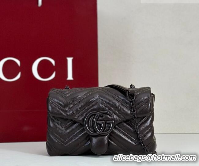Market Sells Gucci GG Marmont Leather mini shoulder bag 856368 Dark Brown 2026