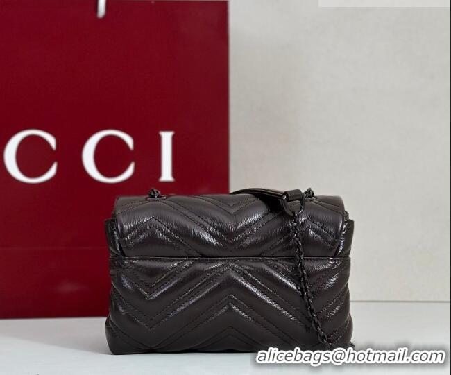 Market Sells Gucci GG Marmont Leather mini shoulder bag 856368 Dark Brown 2026