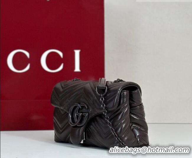 Market Sells Gucci GG Marmont Leather mini shoulder bag 856368 Dark Brown 2026
