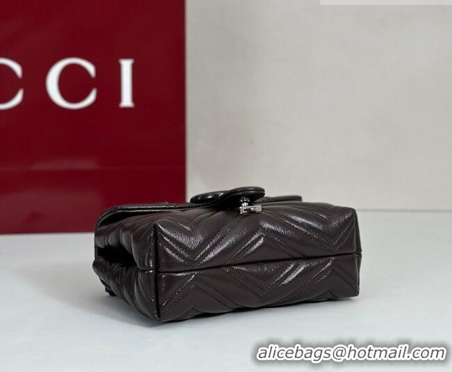 Market Sells Gucci GG Marmont Leather mini shoulder bag 856368 Dark Brown 2026