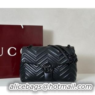 Grade Quality Gucci GG Marmont Leather medium shoulder bag 850676 Black 2026