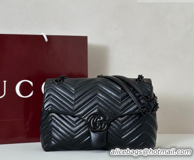 Grade Quality Gucci GG Marmont Leather medium shoulder bag 850676 Black 2026