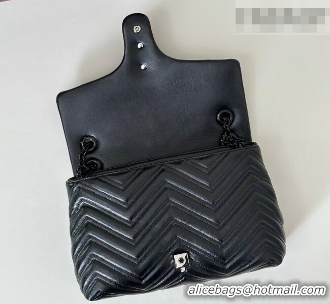 Grade Quality Gucci GG Marmont Leather medium shoulder bag 850676 Black 2026