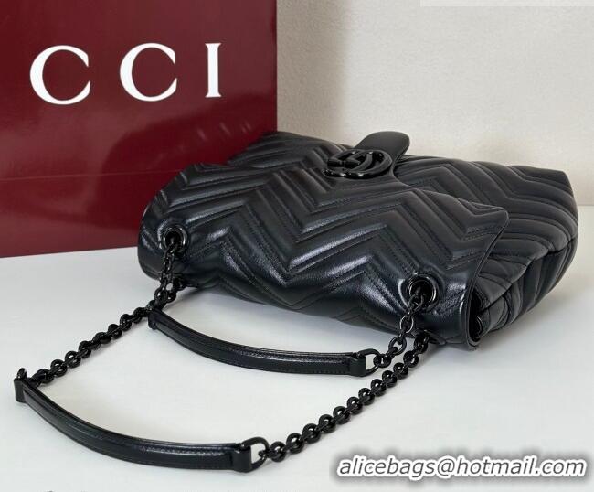 Grade Quality Gucci GG Marmont Leather medium shoulder bag 850676 Black 2026