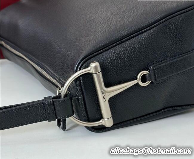 Promotional Gucci Men's Half Horsebit crossbody bag in Leather 862810 Black 2026