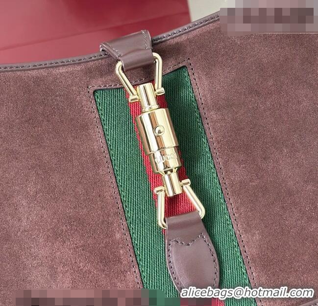 Best Price Gucci Jackie 1961 medium bag in Suede and Leather 820415 Brown 2026