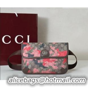 Super Quality Gucci Men's Small belt bag in camouflage GG Fabric 752597 Pink/Red 2026