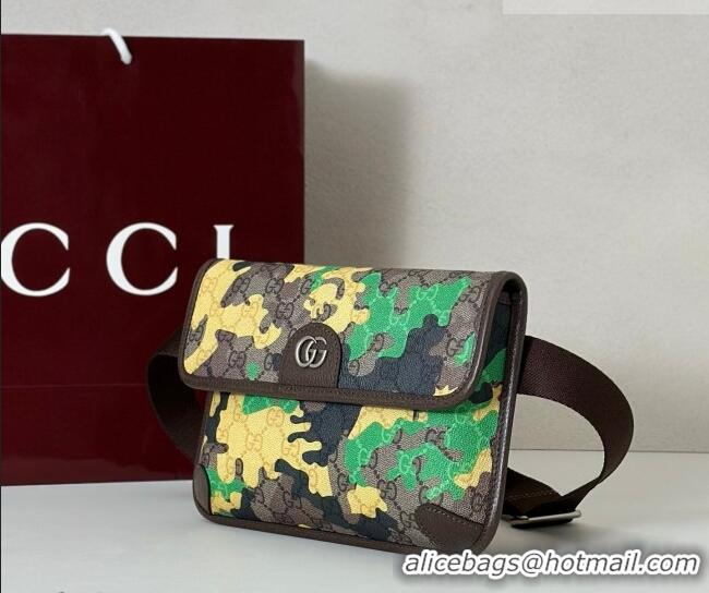Buy Fashionable Gucci Men's Small belt bag in camouflage GG Fabric 752597 Green/Yellow 2026