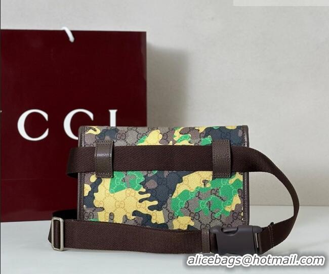 Buy Fashionable Gucci Men's Small belt bag in camouflage GG Fabric 752597 Green/Yellow 2026