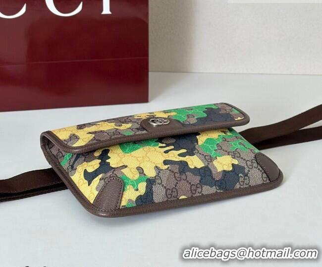 Buy Fashionable Gucci Men's Small belt bag in camouflage GG Fabric 752597 Green/Yellow 2026
