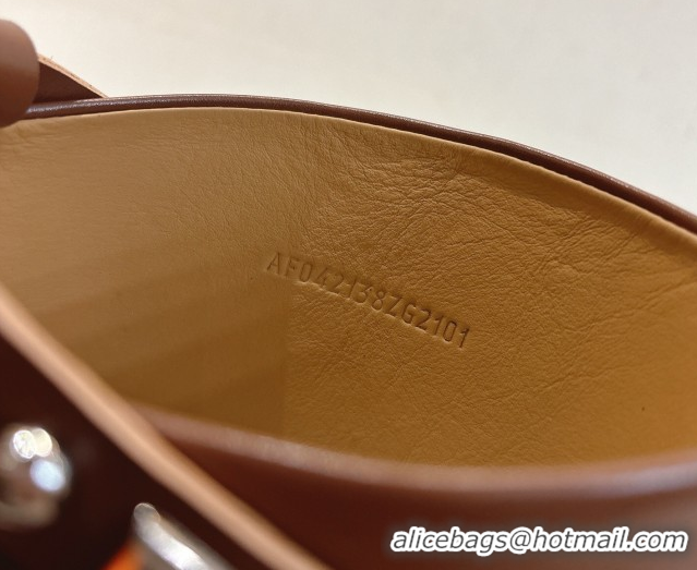 Luxury Hermes Jumping High Flat Boots in Calfskin Leather with Studded Kelly Buckle Strap Chocolate 1220017 2026