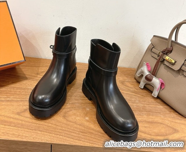 Luxury Cheap Hermes Jeff Ankle Boots in Calfskin Leather H252939 Black 2026