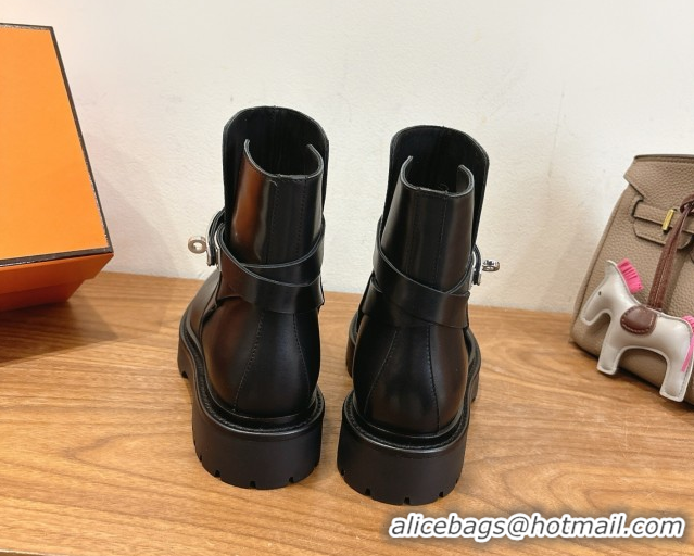 Popular Style Hermes Jeff Ankle Boots in Calfskin Leather H252939 Black/Silver 2026