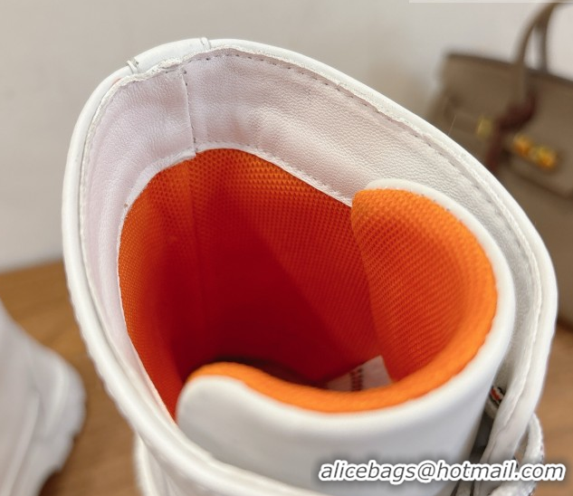 Charming Hermes Fresh Platform Ankle Boots in Calfskin Leather H242072 White 2026