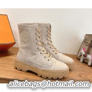 Top Design Hermes Fresh Platform Ankle Boots in Suede Leather H242072 Grey 2026
