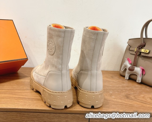 Top Design Hermes Fresh Platform Ankle Boots in Suede Leather H242072 Grey 2026