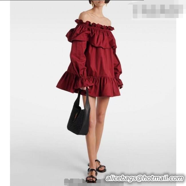 Inexpensive Saint Laurent LE 5 À 7 Supple Small Hobo Bag in Raffia Straw Like and Leather 713938 Black 2026